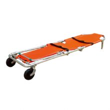  鋁合金折疊擔架YXH-1N(B) 采用高強度鋁合金材料和PVC擔架面制成主要用于狹窄的過道，難以通過的區(qū)域，兩個導輪便于在地面移動