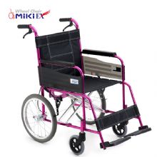 MIKI三貴手動輪椅車MC-43K 粉色車架