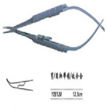 金鐘顯微眼用持針鉗YZE120 12.5cm 彎 圓柄（帶鎖，鈦）