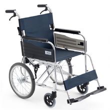 MIKI三貴手動輪椅車MPTC-46JL 藍色S-3重量11.5公斤，小型便攜，免充氣實心胎輪椅