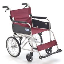 MIKI三貴手動輪椅車MPTC-46JL 紅色 S-2重量11.5公斤，小型便攜，免充氣實心胎 老人輪椅車