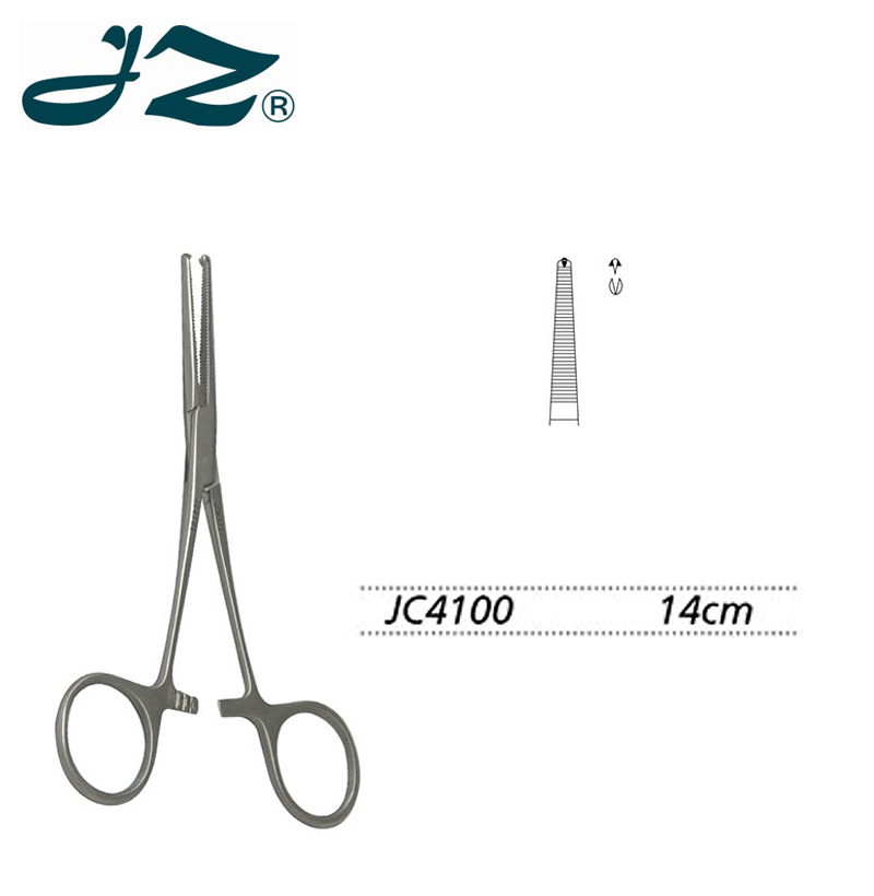 金鐘止血鉗JC4100 14cm 直有鉤(科氏)