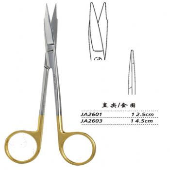 金鐘精細(xì)手術(shù)剪JA2603 14.5cm 直尖 金圈(解剖)