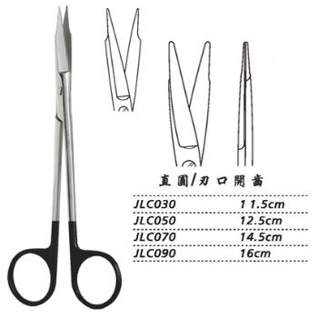 金鐘精細(xì)手術(shù)剪JLC030 11.5cm 直圓 刃口開齒(解剖)