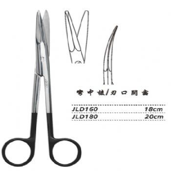 金鐘組織剪JLD160 18cm 彎中棱 刃口開齒(綜合)