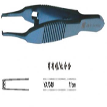 金鐘角膜固定鑷YAJ040 11cm 彎 有鎖(鈦)